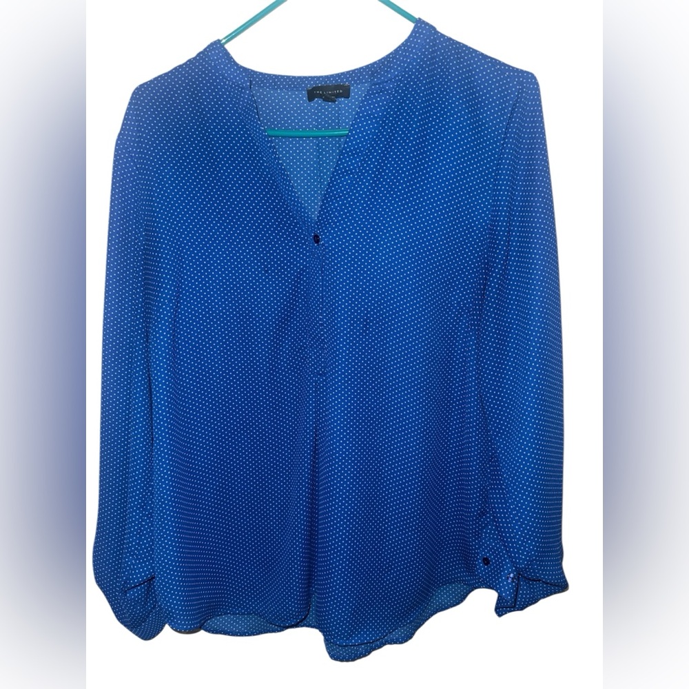 The Limited Royal Blue Dotted Blouse size L